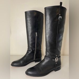 COACH MULAN KNEE HIGH BLACK LEATHER RIDING BOOTS SZ 8